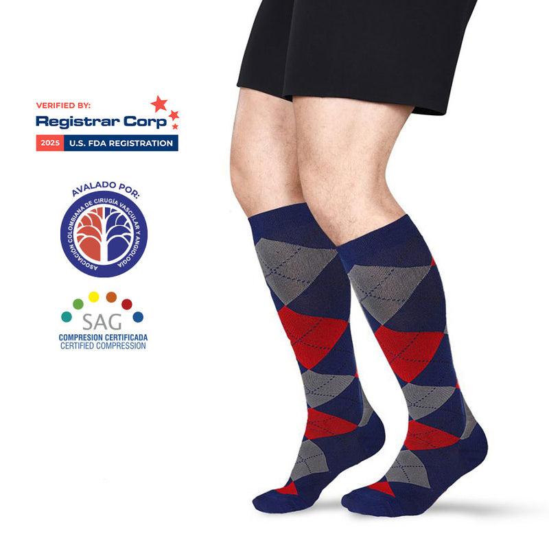 Calcetin Mediana Compresion Con Diseño 15-20 mmHg