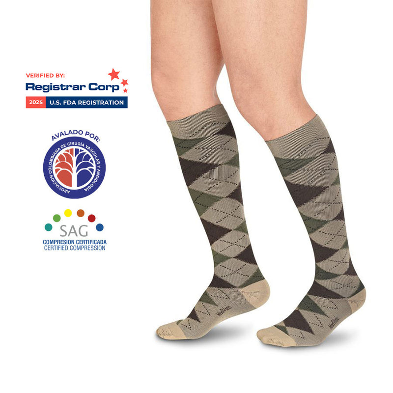 Calcetin Mediana Compresion Con Diseño 15-20 mmHg