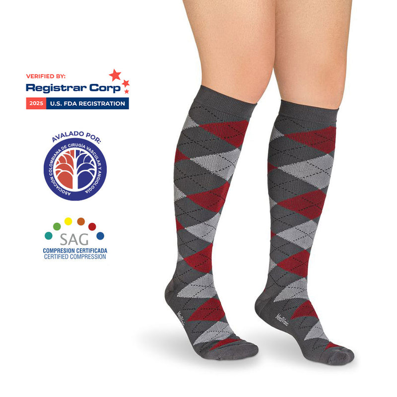 Calcetin Mediana Compresion Con Diseño 15-20 mmHg