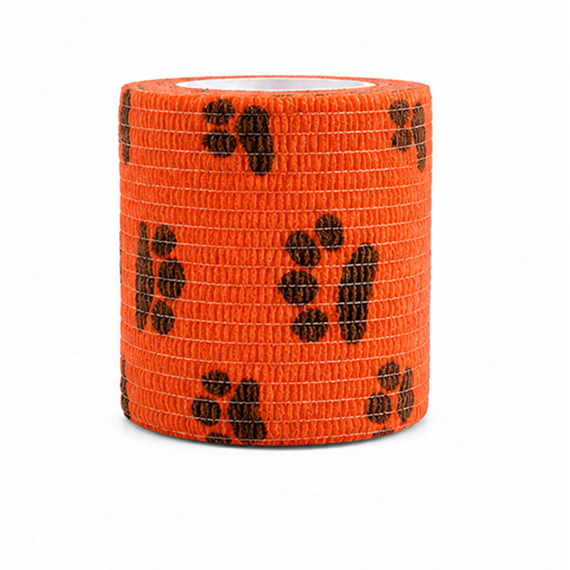 Venda cohesiva rollo 5"x 4,5m Huellas Naranja
