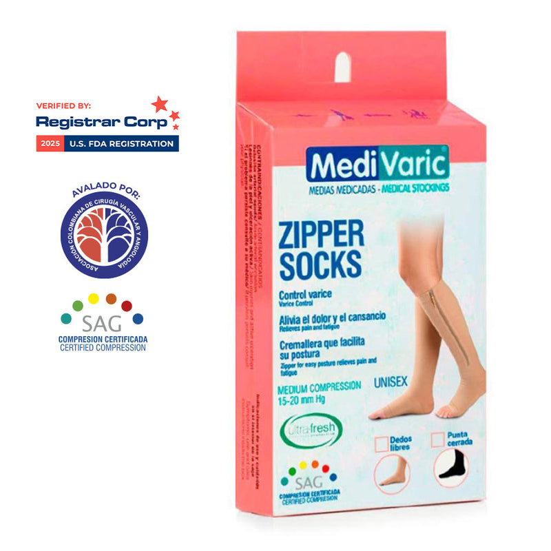 Medias Cierre Unisex Con Puntera