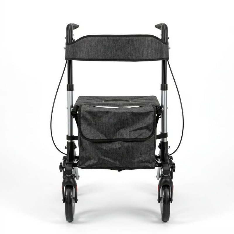 Caminador con ruedas plegable estilo europeo con asiento y bolso