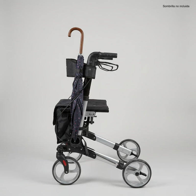 Caminador con ruedas plegable estilo europeo con asiento y bolso