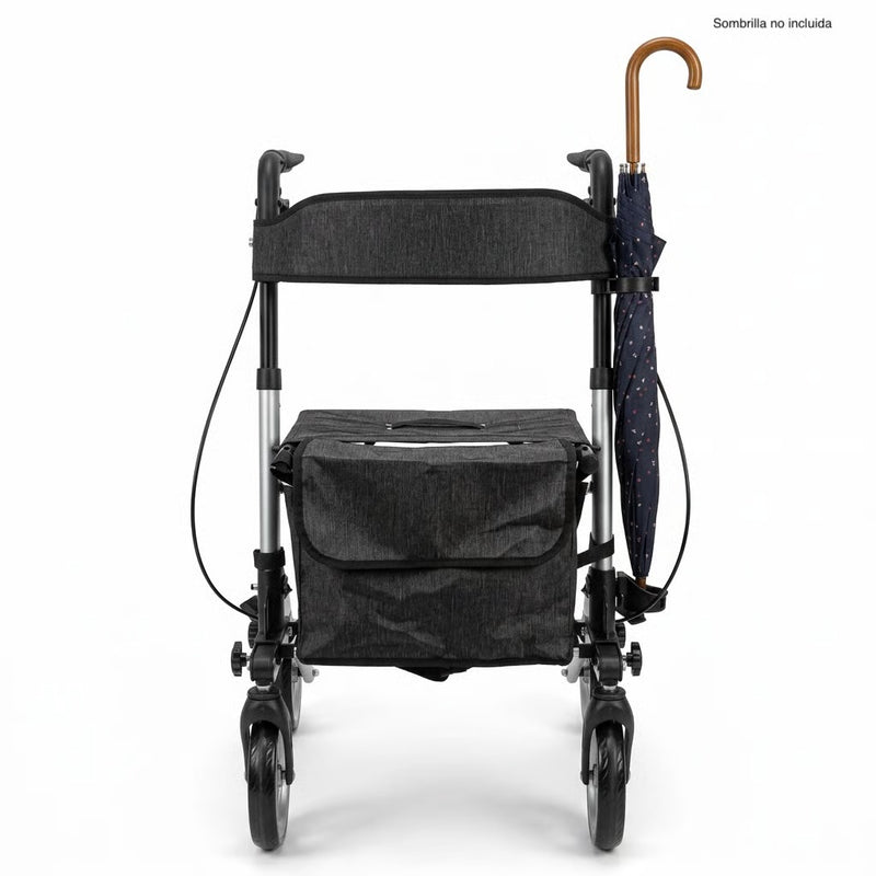 Caminador con ruedas plegable estilo europeo con asiento y bolso