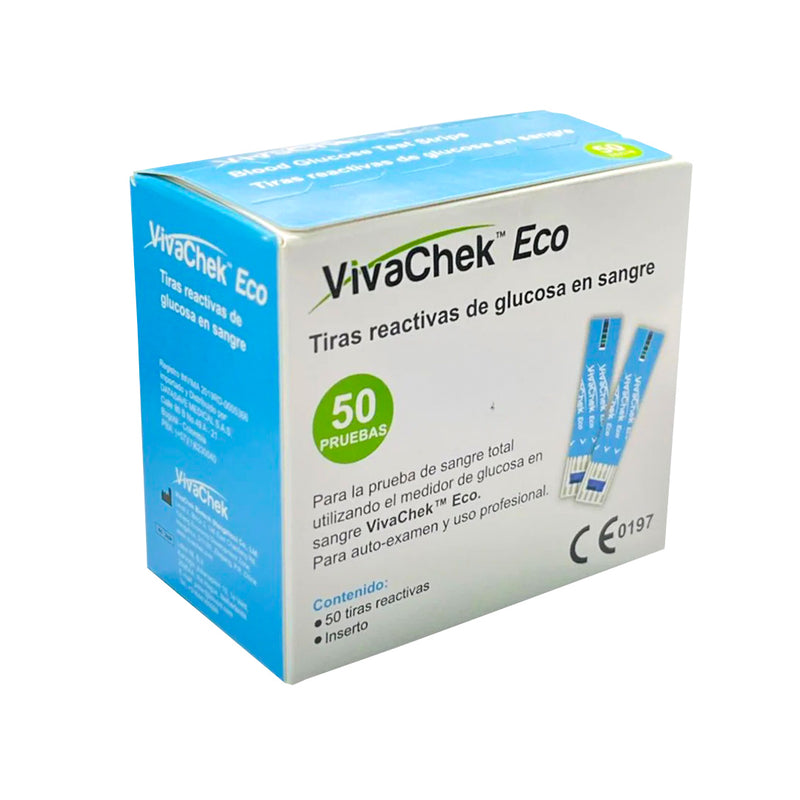 Tirillas Glucometro VivaChek Eco x50 unidades