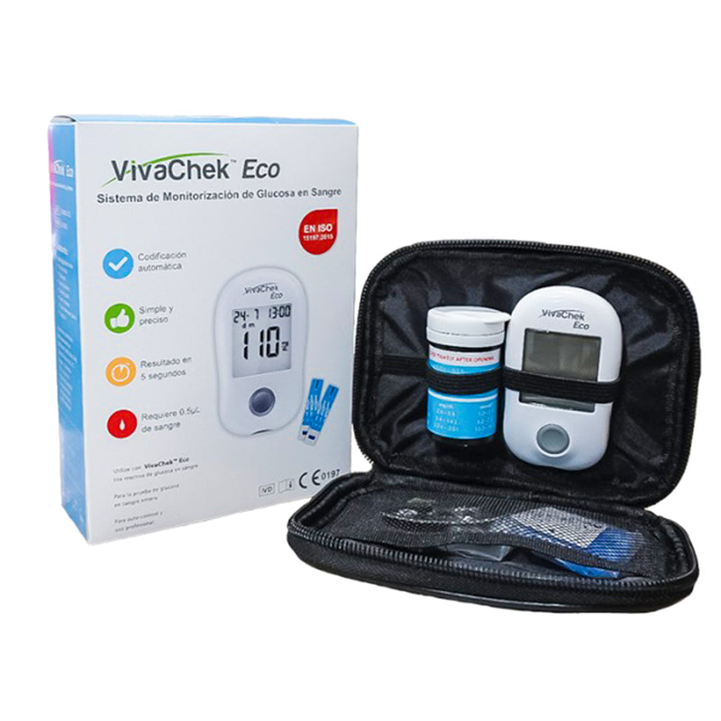 Glucometro VivaChek Con kit 10 tirillas y lancetas