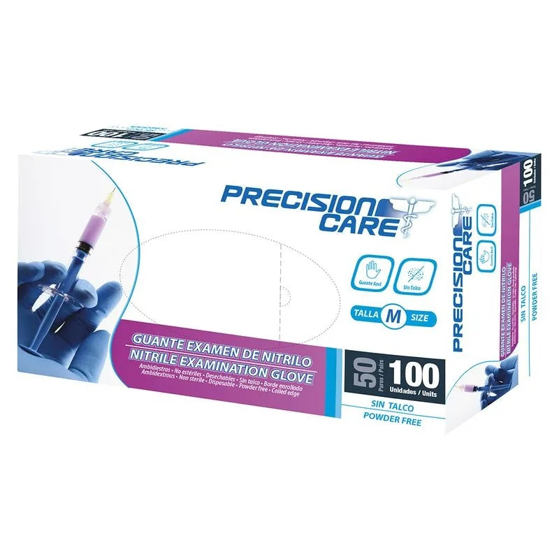 Guantes de Nitrilo Precision Care - Color Azul