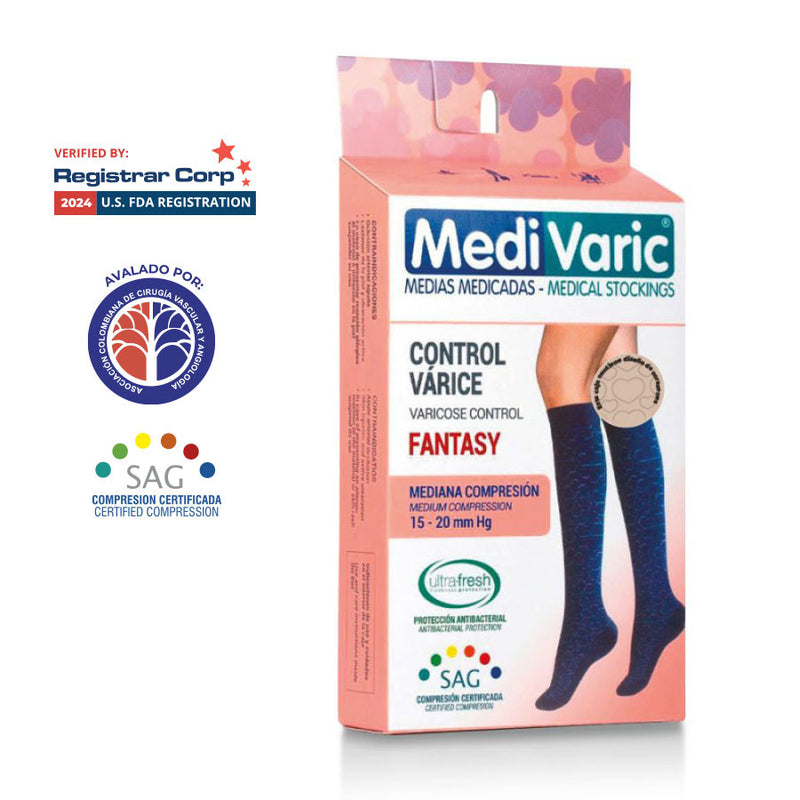 Medias Mediana Compresion Rodilla 15-20 mmHg