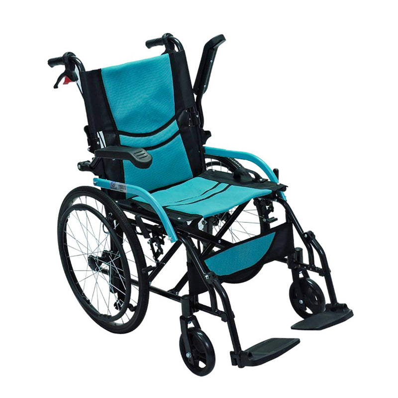 Silla de Ruedas Estándar Aluminio - Radios/ Tapicería verde