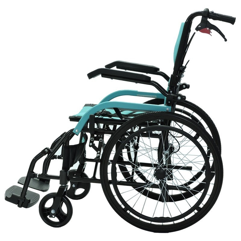 Silla de Ruedas Estándar Aluminio - Radios/ Tapicería verde