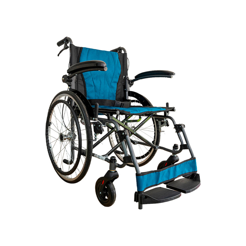 Silla de ruedas Estándar Tapicería Azul