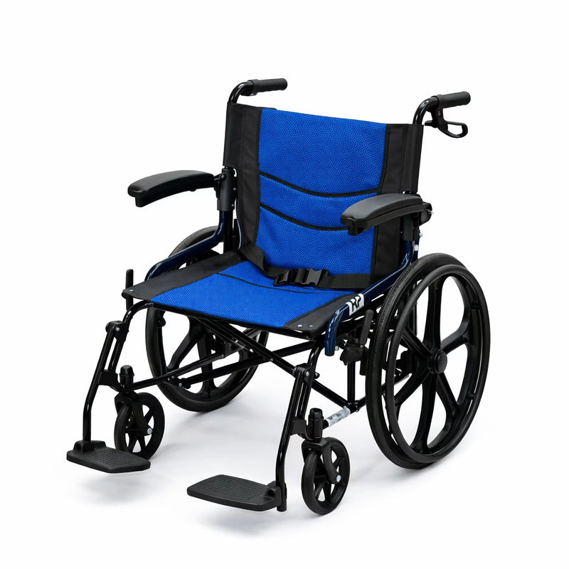 Silla de Ruedas B/P Remov en Acero - Color/ Azul- Rojo- Verde